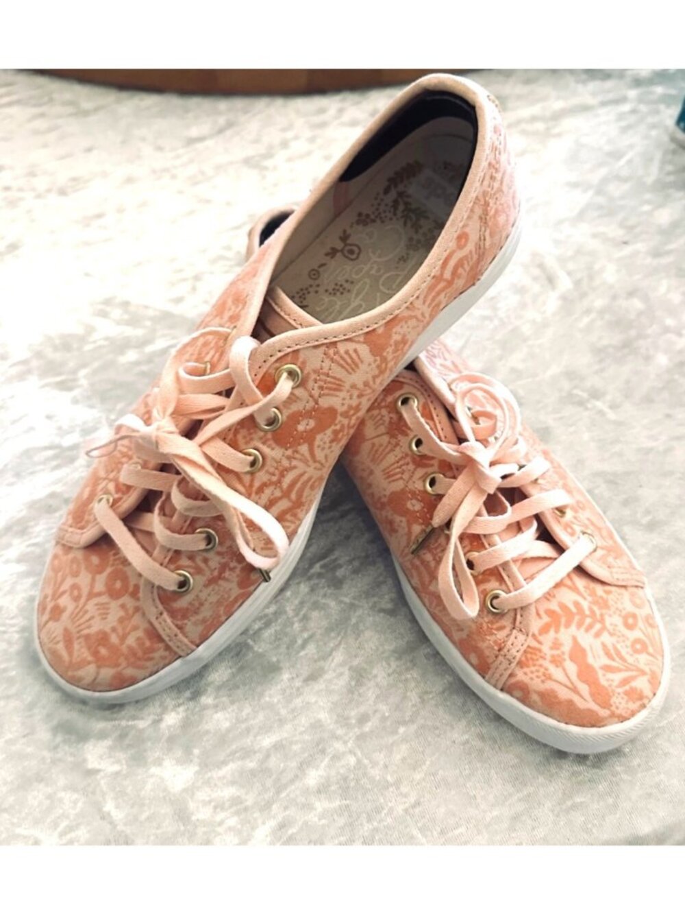 Keds X Rifle Paper Co Kickstart Tapestry Floral Canvas Sneakers 8 Peach Bloom